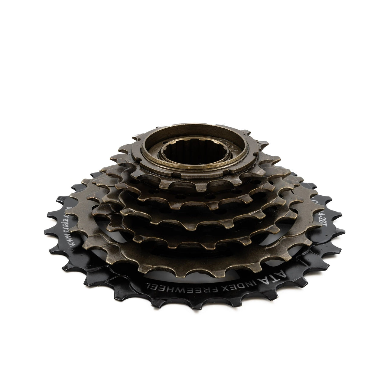 6 Speed Indexed Freewheel Cassette 14/28 Bronze and Black Rust-Proof For Shimano - Air BikeBicycle Cassettes & Freewheels