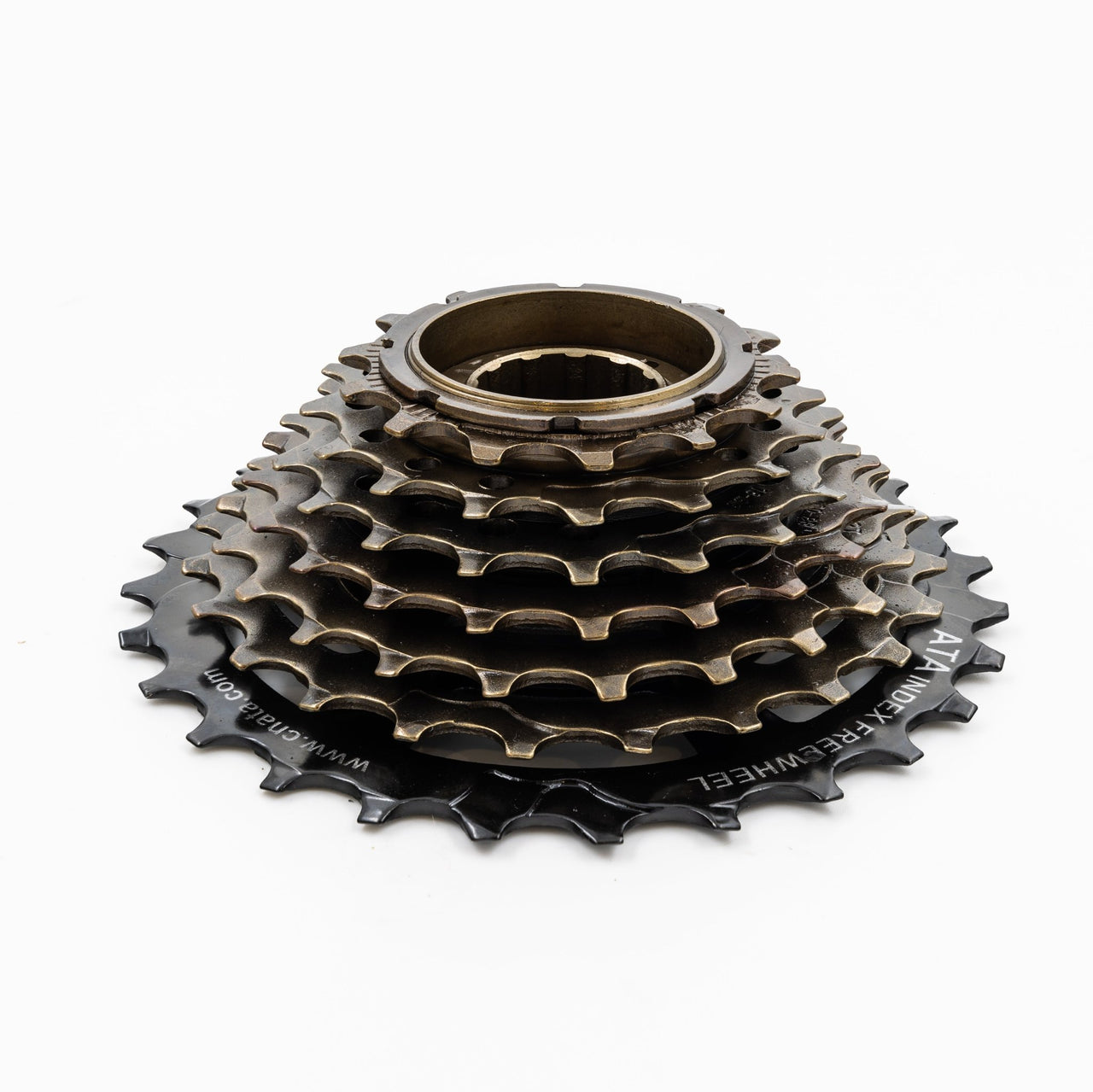 6 Speed Indexed Freewheel Cassette 14/28 Bronze and Black Rust-Proof For Shimano - Air BikeBicycle Cassettes & Freewheels