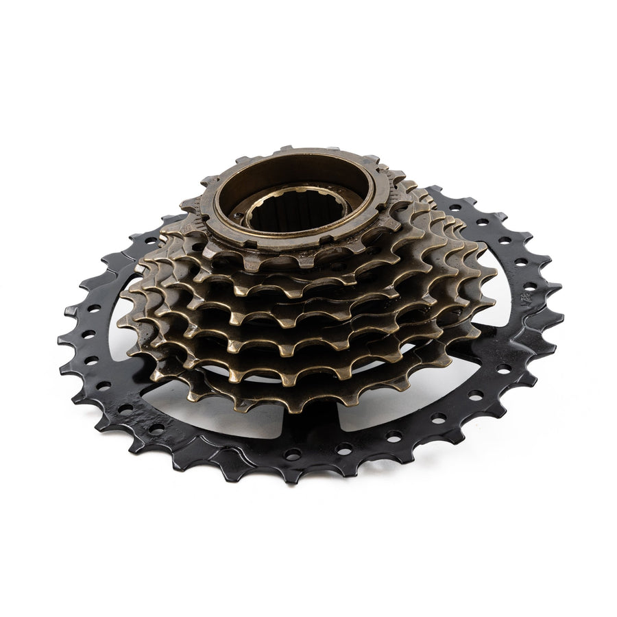 7 Speed 14-32T Indexed Freewheel Shimano Compatible Cassette Bronze and Black Rust-Proof - Air BikeBicycle Cassettes & Freewheels