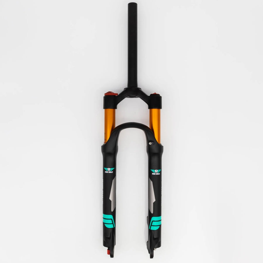 26 Air Bike Air Fork 100mm Mountain Bike Suspension Fork, Travel & Rebound 1 1/8 inch Threadless Straight Steerer Disc Brake Compatible, Air Suspension System - Air BikeSuspension Fork