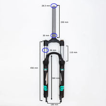 Load image into Gallery viewer, 26 Suspension Fork Black 100mm Travel Air Bike Mountain Bike MTB 26 Lockout &amp; Quick Release - Air Bike
