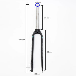 27.5 Rigid Fork for MTB/Mountain Bike Hard Fork - Black Aluminium 1-1/8" Disc Brake - Air Bike