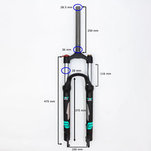Load image into Gallery viewer, 27.5 Suspension Fork Mountain Bike/ MTB Quick Release 100mm Travel &amp; Lockout - Air Bike

