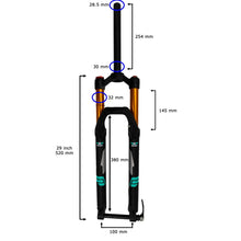 Load image into Gallery viewer, 29 Air Fork 140mm Bolt Thru Axle MTB Mountain Bike XC32A Air Bike Suspension - Air Bike
