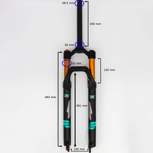 Load image into Gallery viewer, 29 Inch Air Fork XC32A 120mm Travel &amp; Rebound - Straight Steerer Black - Air Bike

