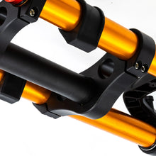 Load image into Gallery viewer, Air Bike 26 Inch Downhill Mountain Bike Suspension Fork 170mm Travel &amp; Rebound Adjustment, Shock Absorber, 1 1/8 Straight Steerer Tube, Hydrolic Gated Lockout System, Black and Gold - Air Bike
