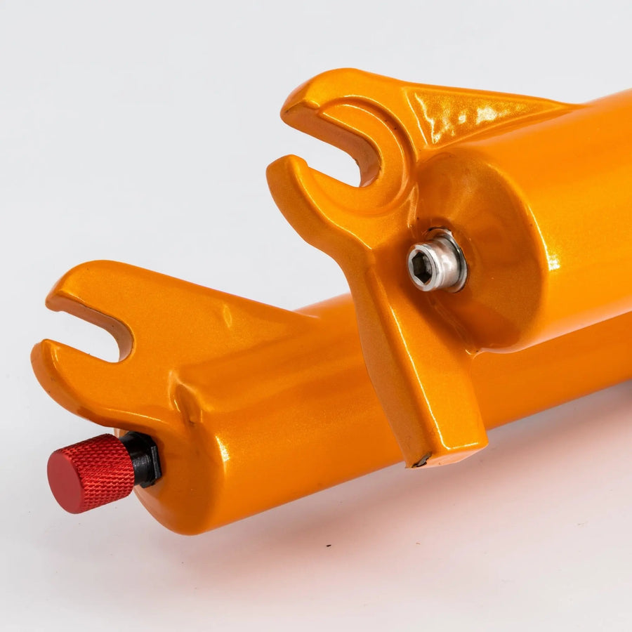 Air Bike 27.5 Inch Air Fork Mountain Bike Suspension Fork, 120mm Travel & Rebound 1 1/8 inch Threadless Straight Steerer Disc Brake Compatible, Air Suspension System, Orange and Black - Air BikeSuspension Fork