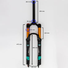 Load image into Gallery viewer, Air Bike Air Fork Mountain Bike Suspension Fork, Travel &amp; Rebound 1 1/8 inch Threadless Straight Steerer Disc Brake Compatible, Air Suspension System - Air Bike

