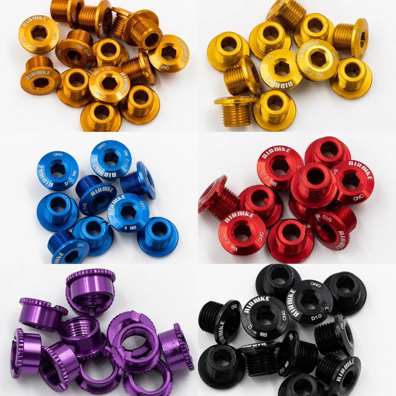 CNC Chainring Bolts - Single Speed Chain Rings - Black, Red, Green, Purple, Blue, Orange, Gold Air Bike UK - Air BikeChain Ring Bolts