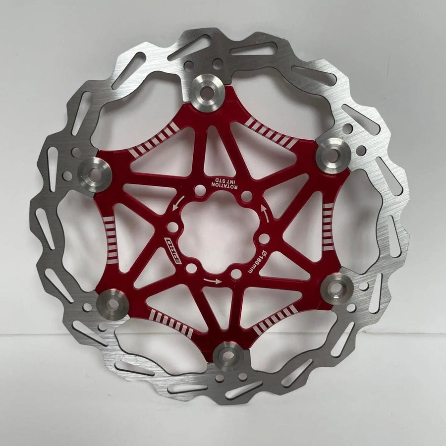 IIIPRO Floating Disc Brake Rotor 180mm Red & 6 Bolts MTB Bike Rotor Bicycle Part - AR01 - Air Bike
