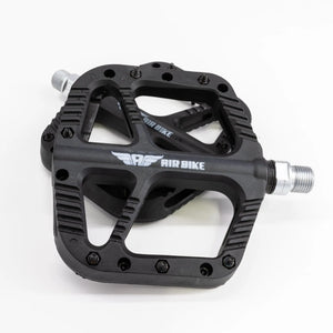 Mountain Bike Pedals - Neon Series Black - Nylon Composite Flat Platform MTB - Air Bike